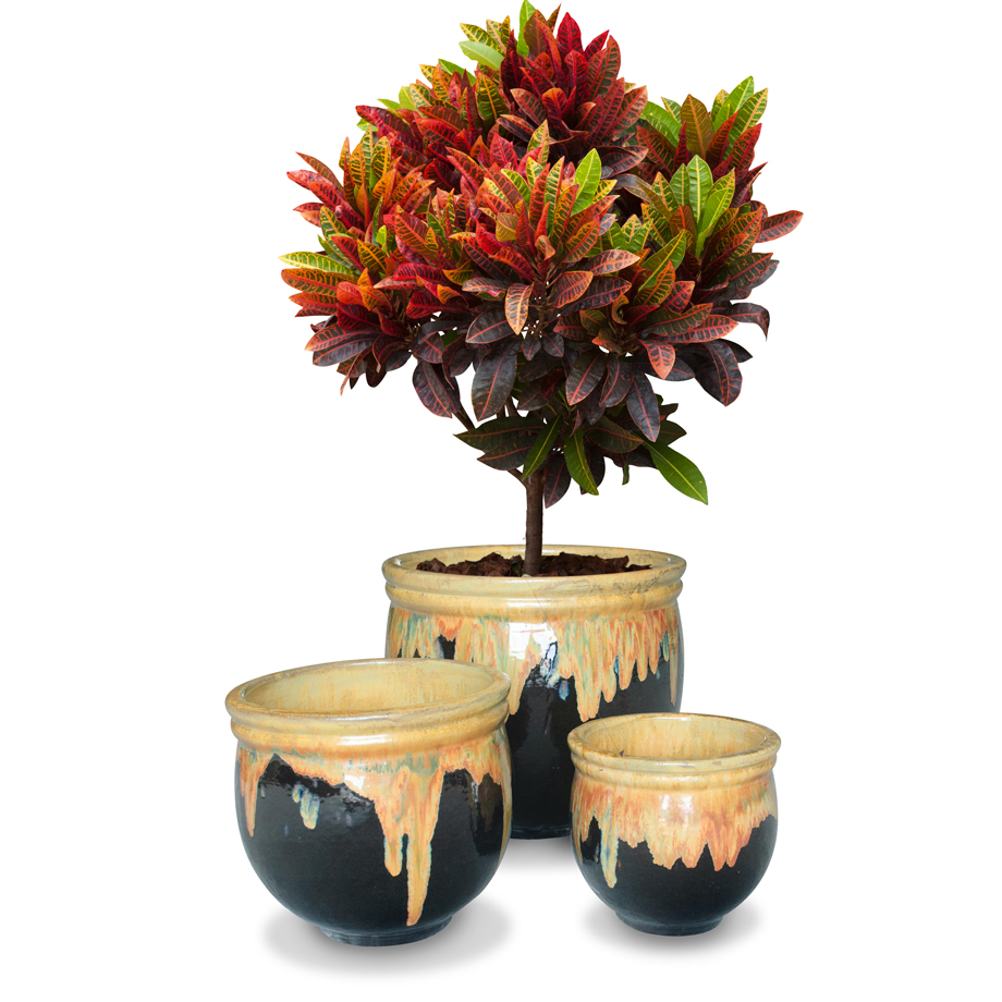 Cloche Pot - Rugby Stripe Glaze